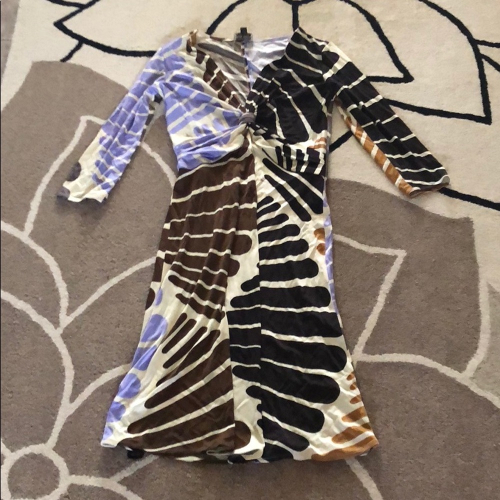 New Issa Fan Print Silk Jersey Dress 8
